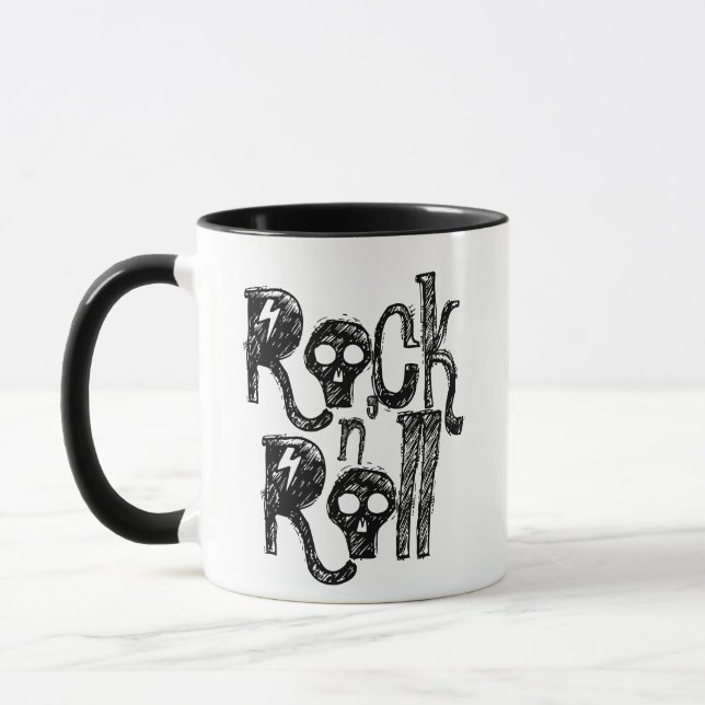 Goth Punk Rock n Roll, Retro Music Rock Band Mug (Left)