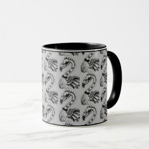 GOTH PUNK ROCKER FLAMINGO, SKULLS, SPIKED HAIR MUG