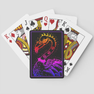 GOTH PUNK ROCKER FLAMINGO, SKULLS, SPIKED HAIR POKER CARDS