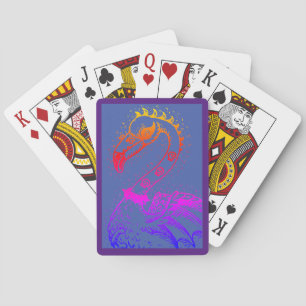 GOTH PUNK ROCKER FLAMINGO, SKULLS, SPIKED HAIR POKER CARDS