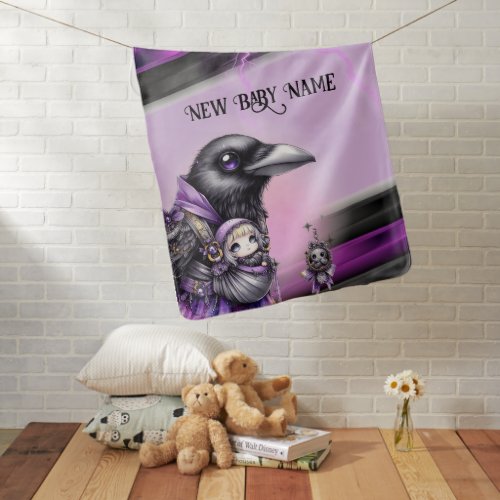 Goth Purple Black Halloween Event Baby Shower Baby Blanket
