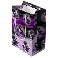 Goth Purple Black Halloween Event Baby Shower Medium Gift Bag