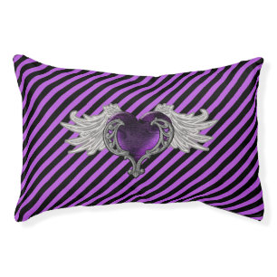 Goth Purple Heart Dog Bed