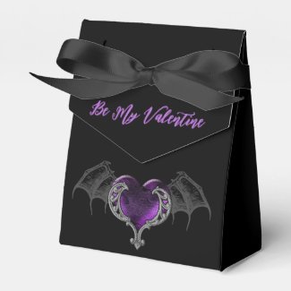 Goth Purple Heart With Bat Wings Personalize