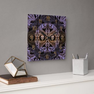 Goth Purple Ornament and Skull 