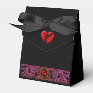 Goth Purple Ornament With Heart Favor Boxes