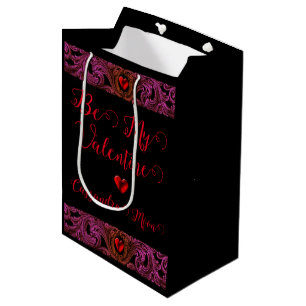 Goth Purple Ornament With Heart Personalized Medium Gift Bag