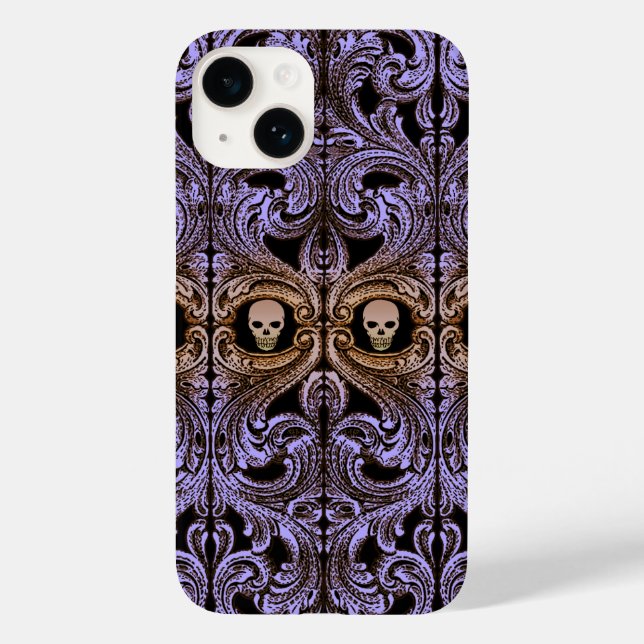 Goth Purple Ornament With Skull Case-Mate iPhone Case (Back)