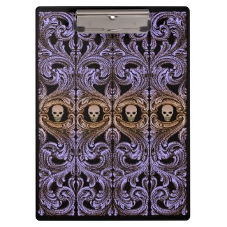 Goth Purple Ornament With Skull