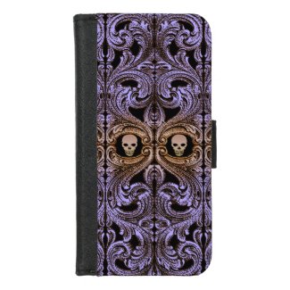 Goth Purple Ornament With Skull 
