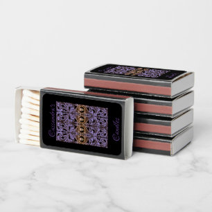 Goth Purple Ornament with Skull Promotional Matchboxes
