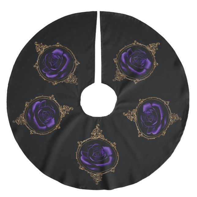 Goth Purple Rose  Brushed Polyester Tree Skirt (Front)