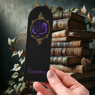 Goth Purple Rose Personalized