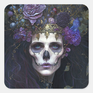 Goth Queen Fantasy Art Square Sticker
