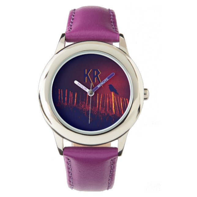 Goth Quoth The Raven Under Midnight Sky, Monogram Watch (Front)