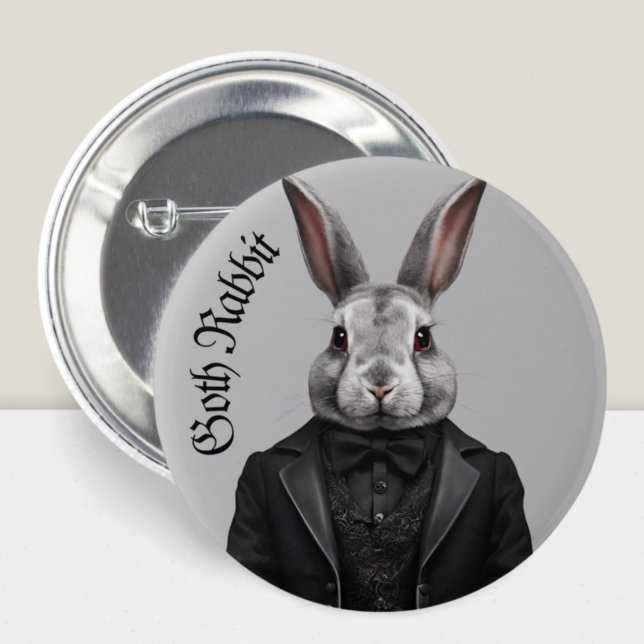 Goth Rabbit Gothic grunge Witchy Button (Creator Uploaded)