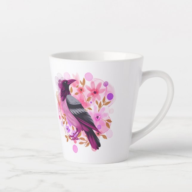 Goth Raven Coffee Mug Dark Aesthetic (Right)