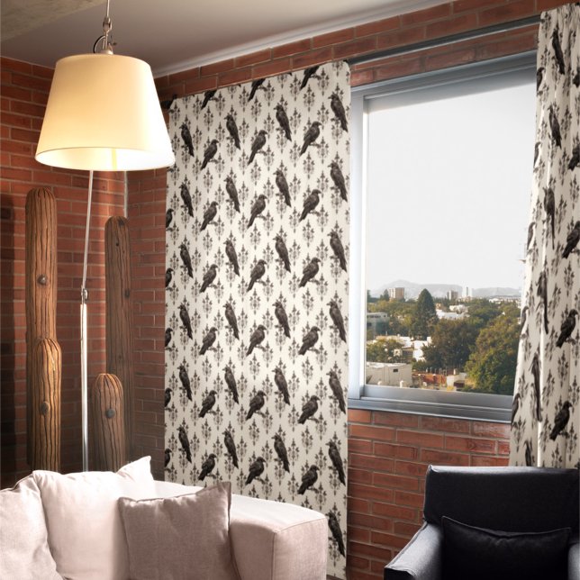 Goth Ravens Damask Blackout Curtains (Creator Uploaded)