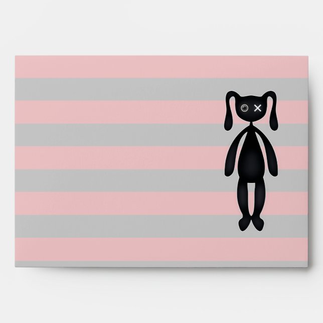 Goth Red and Black Bunny Envelope (Front)