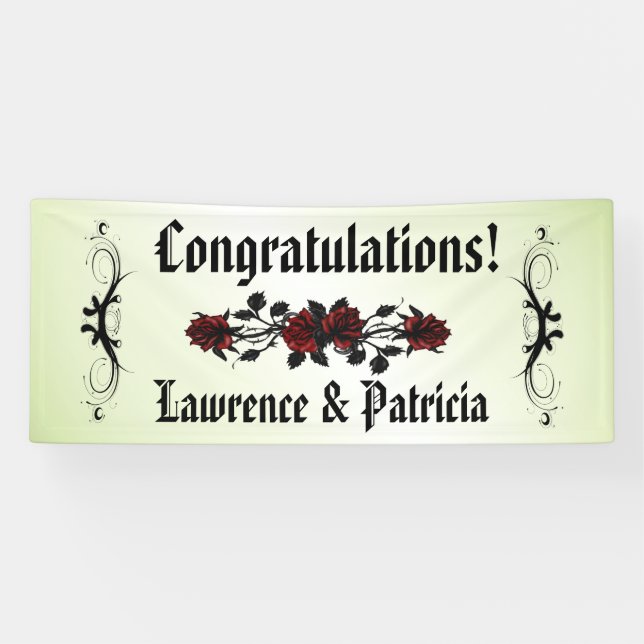 Goth Red Rose Green Banner (Horizontal)