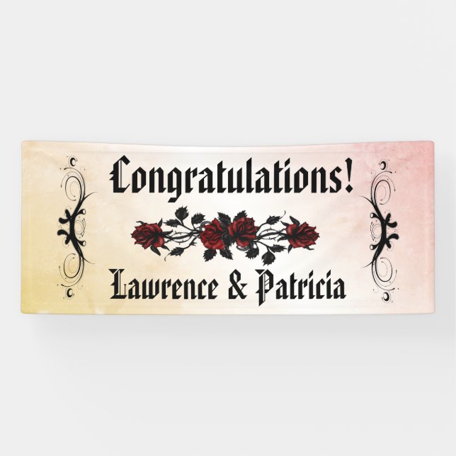 Goth Red Rose Peach Banner (Horizontal)