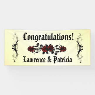 Goth Red Rose Yellow Banner