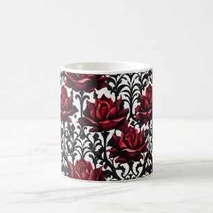 Goth Red Roses on White Background #1 Coffee Mug