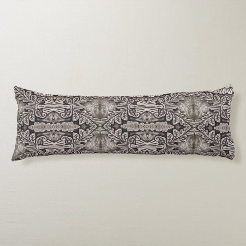 goth renaissance ornate silver grey tribal pattern body pillow