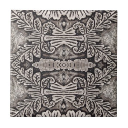 goth renaissance ornate silver grey tribal pattern ceramic tile