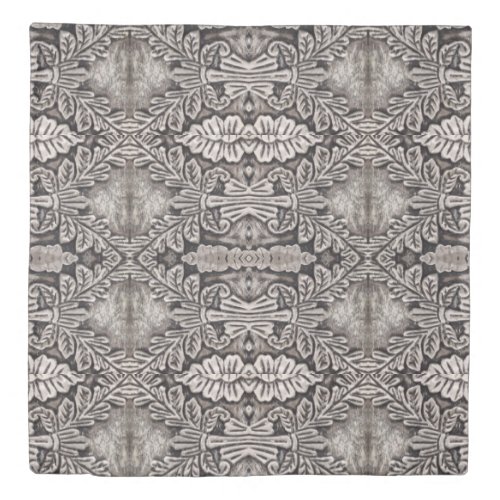 goth renaissance ornate silver grey tribal pattern duvet cover