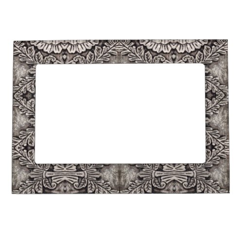 goth renaissance ornate silver grey tribal pattern magnetic frame