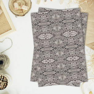 goth renaissance ornate silver grey tribal pattern tissue paper