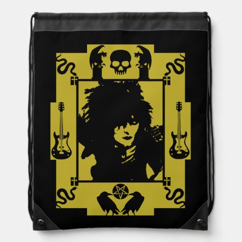Goth Rock Fashion Drawstring Bag
