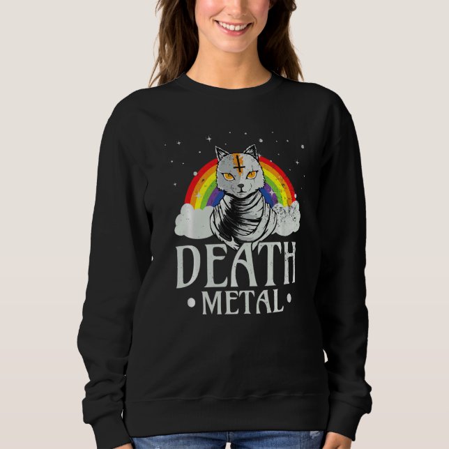 Goth Rock Satan Cat For Concerts Festivals Death M Sweatshirt (Front)