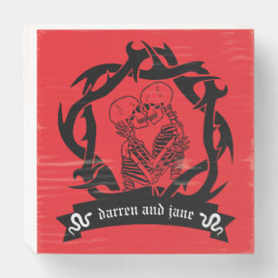 Goth Romantic Wedding And Valentine Gift Wooden Box Sign