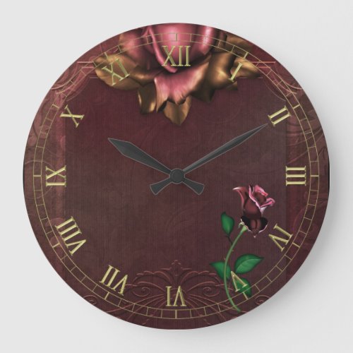 Goth Rose Wall Clock