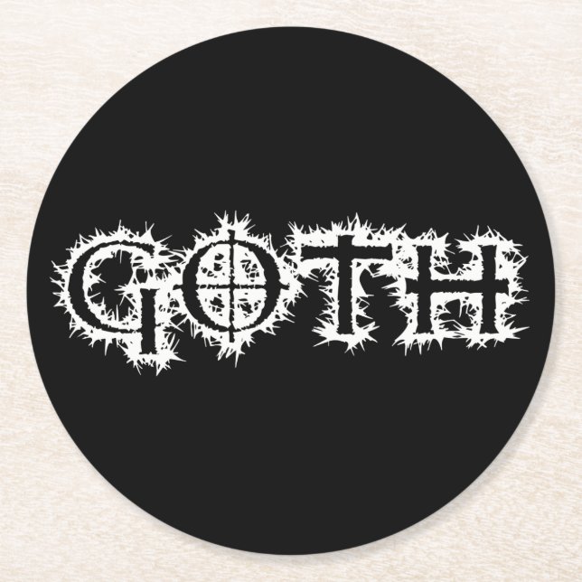 Goth Round Paper Coaster (Front)