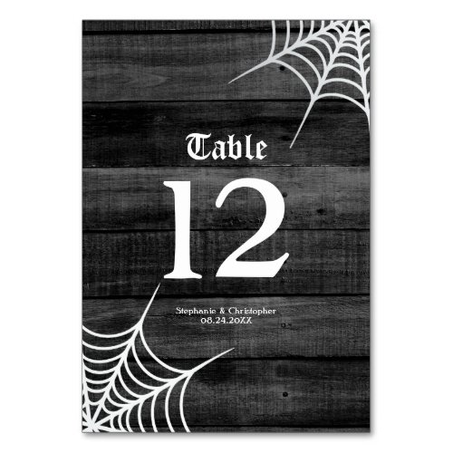 Goth Rustic Halloween Wedding Table Number