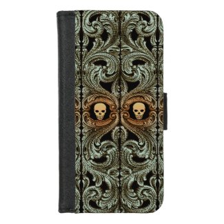 Goth Sage Green Ornament With Skull