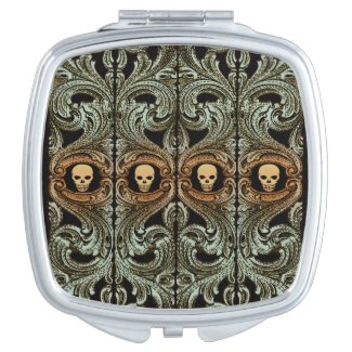 Goth Sage Green Ornament With Skull