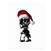 Goth Santa Skeleton Christmas Post Card