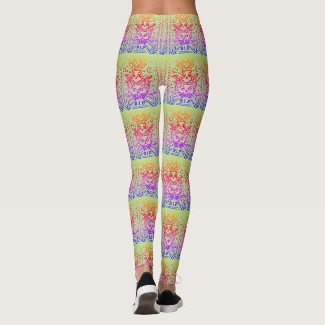 GOTH SEE NO EVIL CEMETERY SKELETON LEGGINGS Repeat (Back)