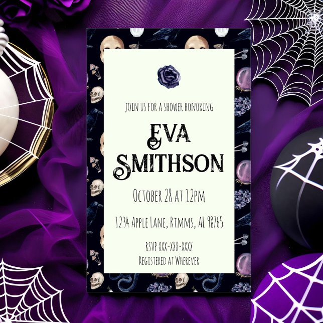 Goth Skeleton Inspired Shower Invitation (Creator Uploaded)