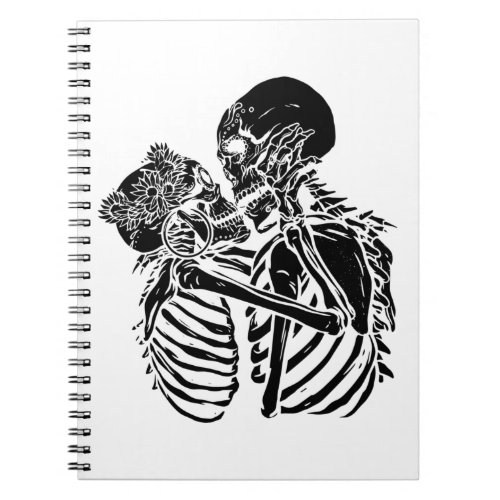 goth skeleton lovers valentines notebook