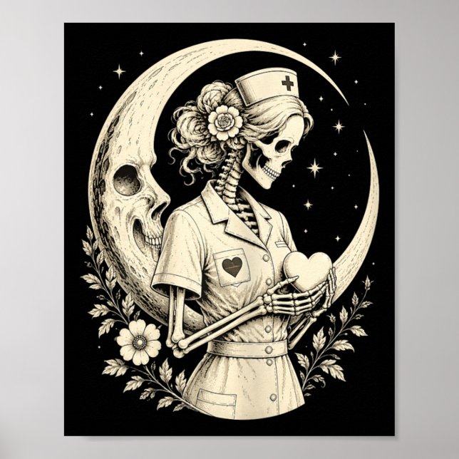 Goth Skeleton Nurse Poster (Front)