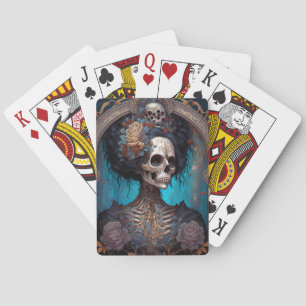 Goth Skeleton Skull Woman Gothic Poker Cards