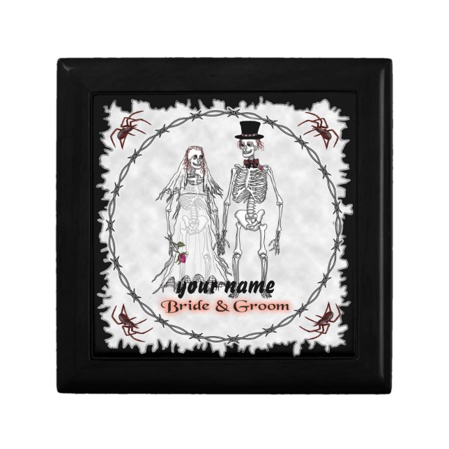 Goth Skeleton Wedding   Gift Box (Front)