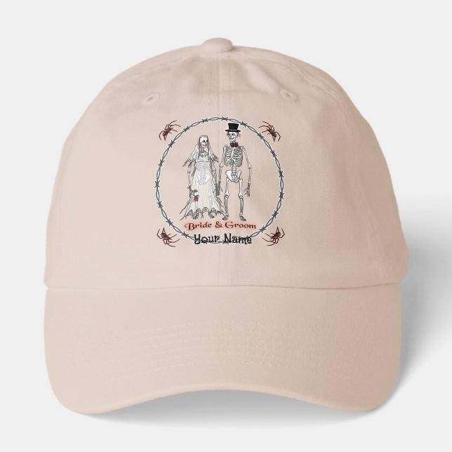 Goth Skeleton Wedding  Hat (Front)