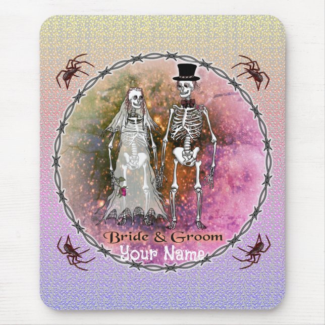 Goth Skeleton Wedding  Mouse Pad (Front)