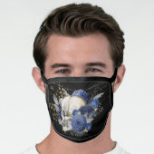 Goth Skull and Rose Blue and Black Gothic Face Mask (Worn Him)